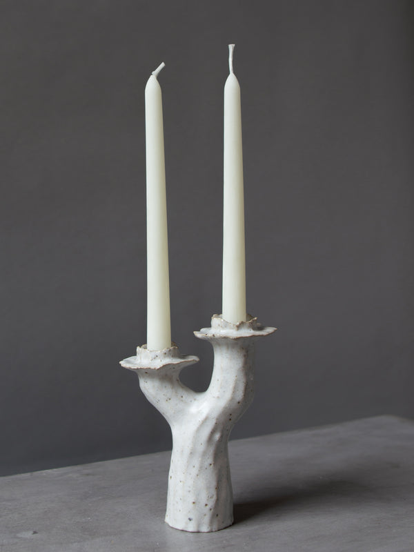 White Lumena Double Candlestick